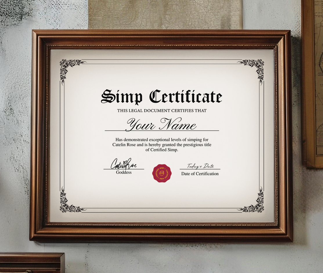 Catelin Rose Simp Certificate